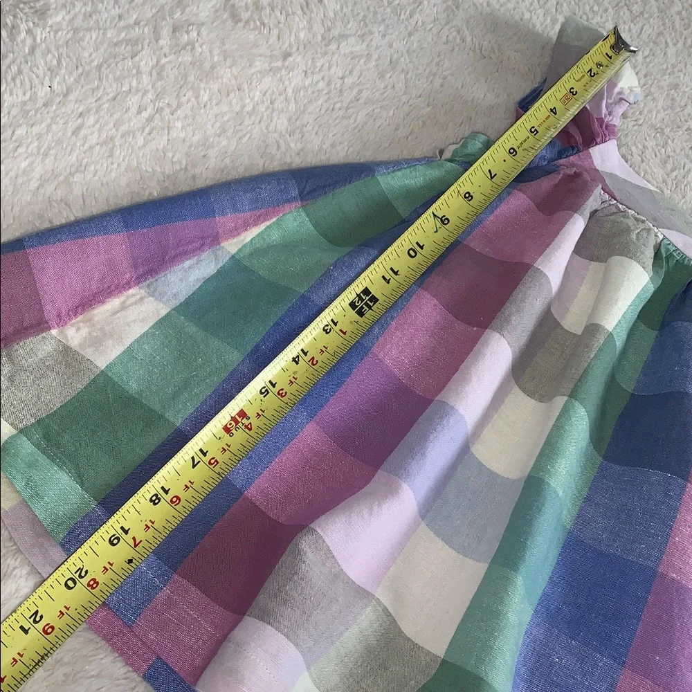 GAP Square Check Sundress 3 EUC Blue Green Purple